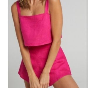 Square Neck Crop Top and High Waisted Shorts